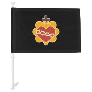Sacred Heart Car Flag