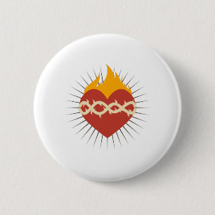 Sacred Heart Catholic Button