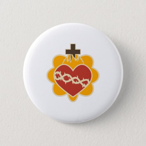 Sacred Heart Catholic Button