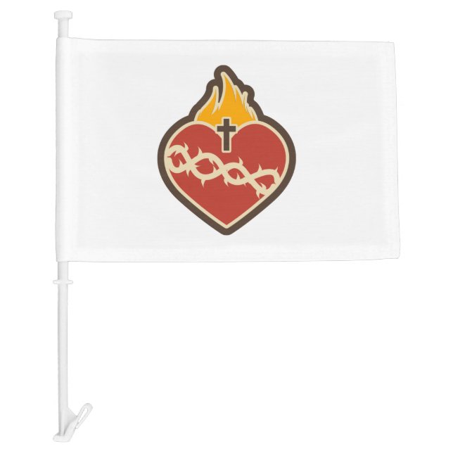 Sacred Heart Catholic Car Flag (Front)