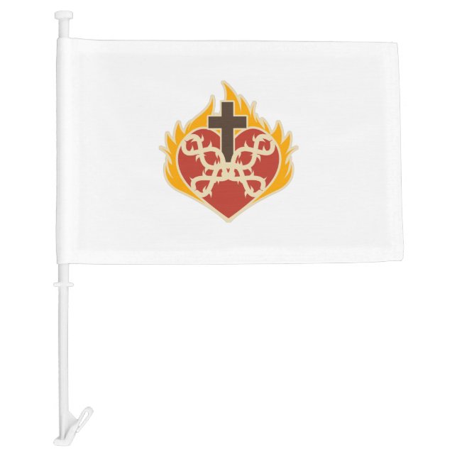 Sacred Heart Catholic Car Flag (Front)