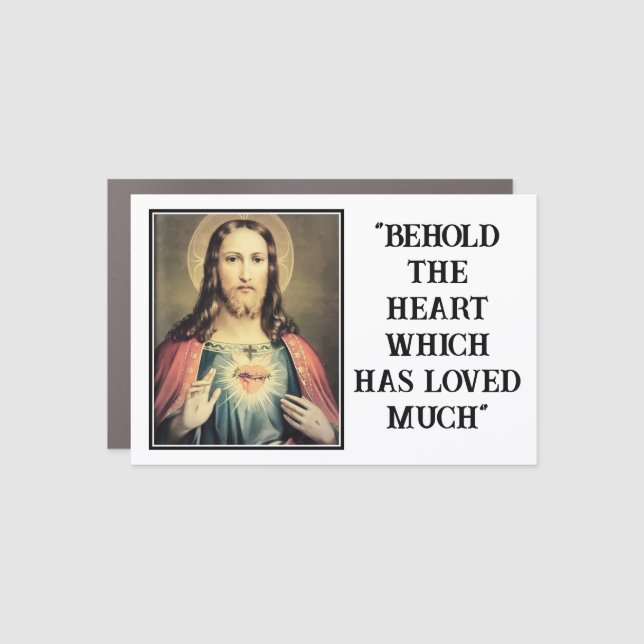 Sacred Heart Catholic Christian  Car Magnet (Front)
