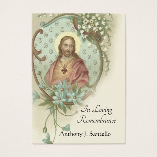 Sacred Heart Catholic Funeral Memorial Holy Card _