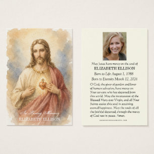 Sacred Heart Catholic Funeral Memorial Photo