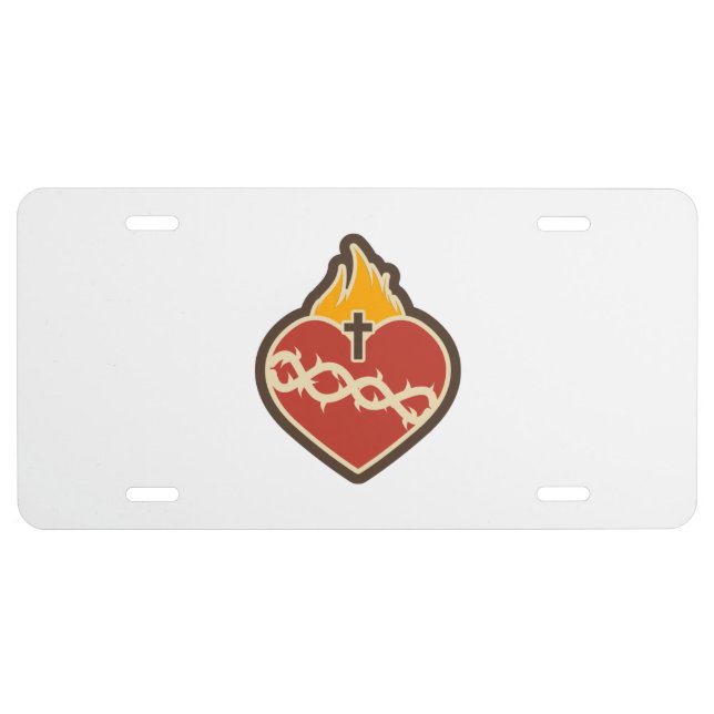 Sacred Heart Catholic License Plate (Front)
