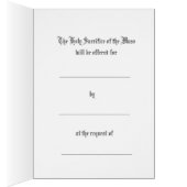 Sacred Heart Catholic Mass Offering Card (Inside (Right))