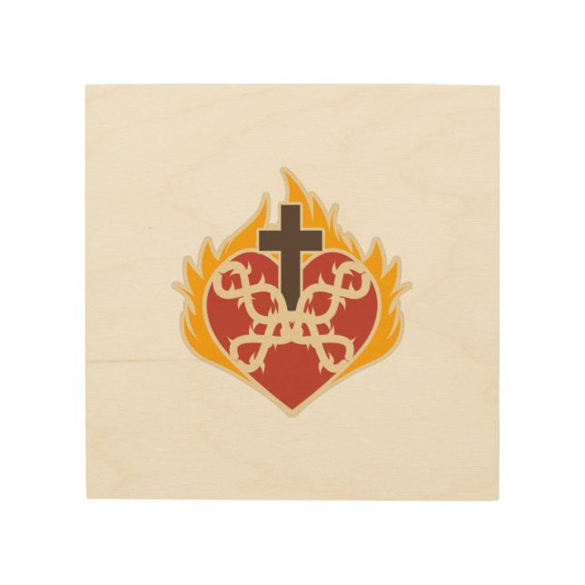 Sacred Heart Catholic Wood Wall Art (Front)