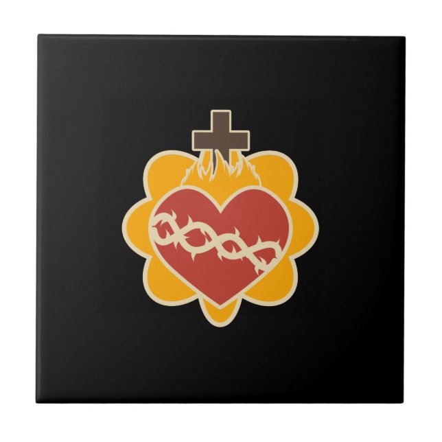 Sacred Heart Ceramic Tile (Front)