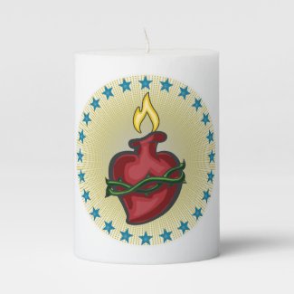 Sacred Heart Charity Pillar Candle