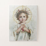 Sacred Heart Child Jesus Vintage Religious  Jigsaw Puzzle<br><div class="desc">Featuring a beautiful religious image of the Sacred Heart of Jesus as a Child.</div>