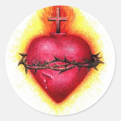 Sacred Heart Classic Round Sticker