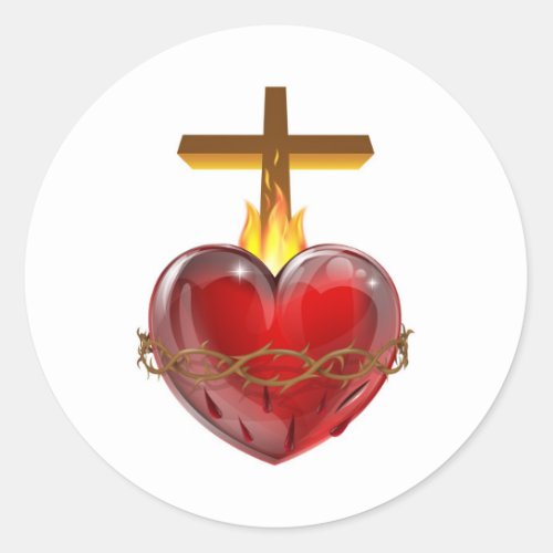 Sacred Heart Classic Round Sticker