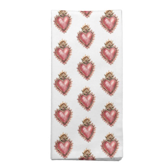 Sacred Heart Cloth Napkin (Folded)