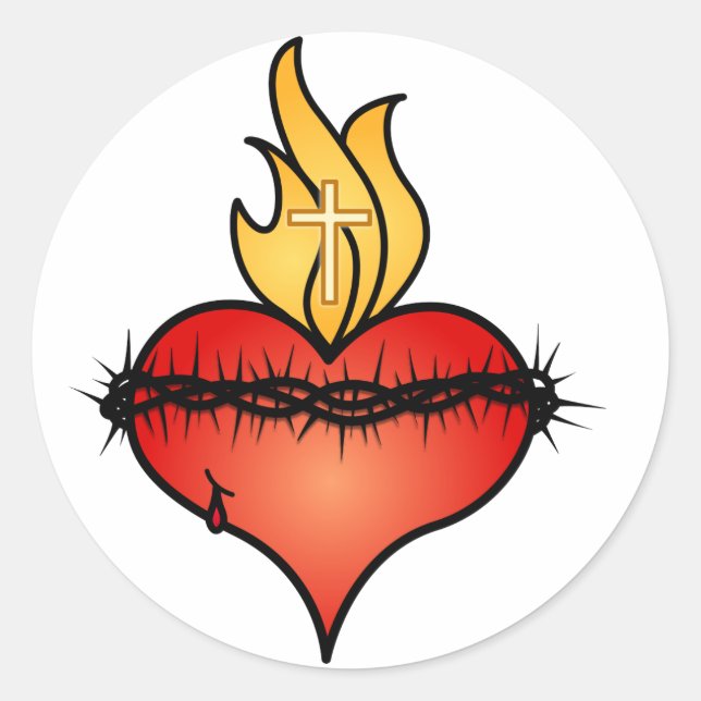 Sacred Heart - Customized Classic Round Sticker (Front)