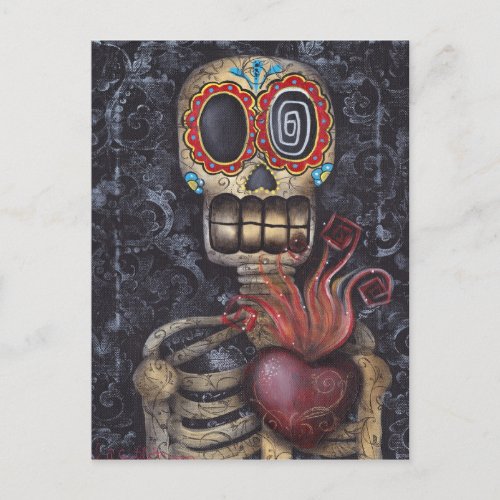Sacred Heart Day of the Dead Postcard