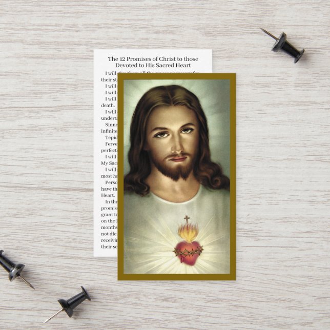 Sacred Heart Devotion Prayer Card (Front/Back In Situ)