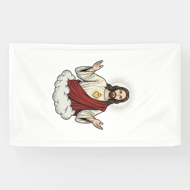 Sacred Heart Devotional Vintage Engraving Design_1 Banner (Horizontal)