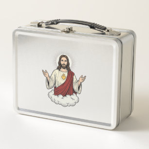 Sacred Heart Devotional Vintage Engraving Design_1 Metal Lunch Box