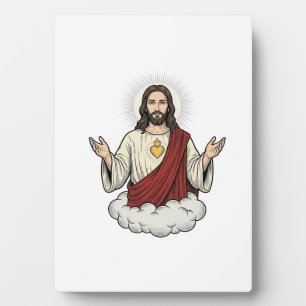Sacred Heart Devotional Vintage Engraving Design_1 Plaque