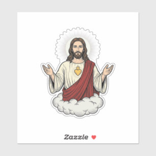 Sacred Heart Devotional Vintage Engraving Design_1 Sticker