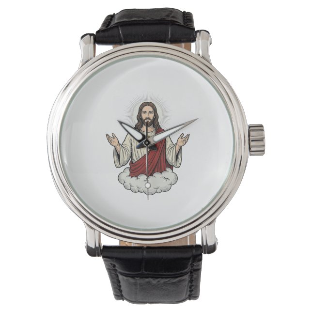 Sacred Heart Devotional Vintage Engraving Design_1 Watch (Front)