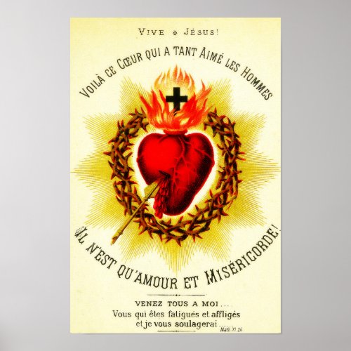 Sacred Heart French _ Sacred Heart of Jesus Poster
