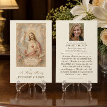 Sacred Heart Funeral Prayer Card | Catholic 