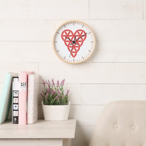  Sacred Heart _ Heart of life 3DRed Clock