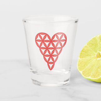 Sacred Heart - Heart of life, 3D/Red. Shot Glass