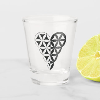 Sacred Heart - Heart of life, Dual-Wh/Bl. Shot Glass