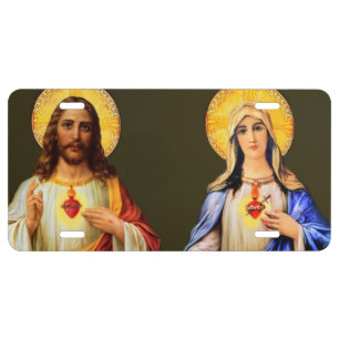 Sacred Heart & Immaculate Heart License Plate