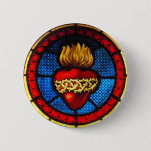 Sacred Heart (J&M) Stained Glass Button