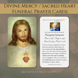 Sacred Heart Jesus Catholic Funeral Holy Card -