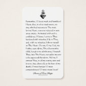 Sacred Heart Jesus Catholic Memorare Prayer (Back)