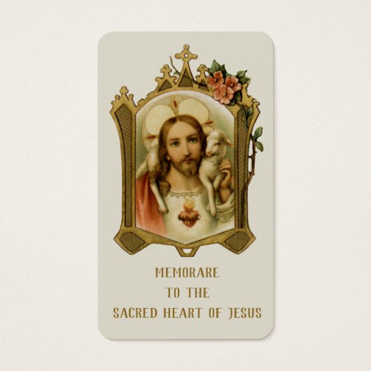Sacred Heart Jesus Catholic Memorare Prayer (Front)