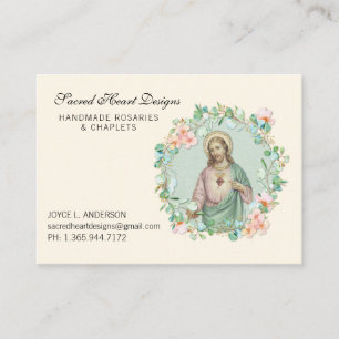 Sacred Heart Jesus Eucalyuptus Religious Business Business Card