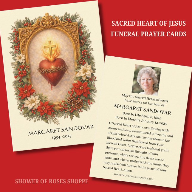 Sacred Heart Jesus Funeral Catholic Prayer Card (Creator Uploaded)