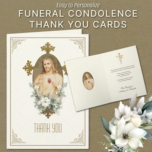 Sacred Heart Jesus Funeral Condolence Thank You