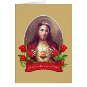 Sacred Heart Jesus I Trust in You Cards