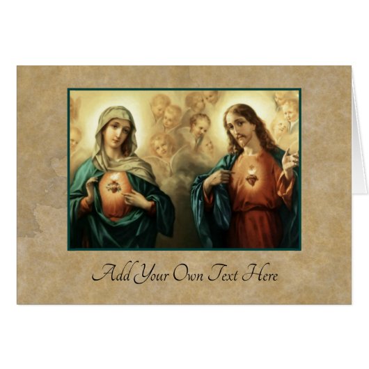 Sacred Heart Jesus Immaculate Mary Angels Cards (Front Horizontal)