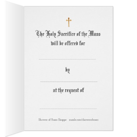 Sacred Heart Jesus Mass Offering Prayer Memorial (Inside (Right))