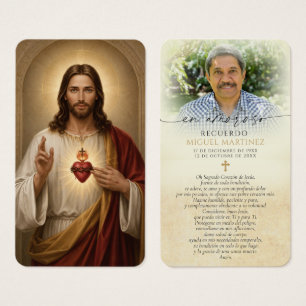 Sacred Heart Jesus Memorial Spanish Prayer Cards