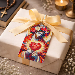 Sacred Heart Jesus Religious Art Gift Tags