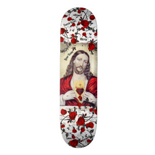 Sacred Heart Jesus Skateboard YOUR NAME Deck