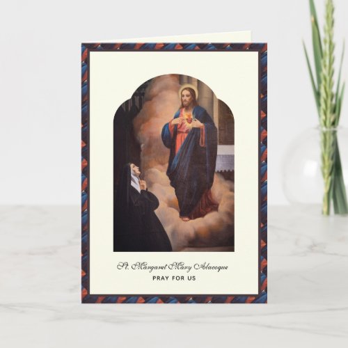 Sacred Heart Jesus St Margaret Mary Religious  Card
