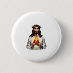 Sacred Heart Jesus Vintage Engraving Faith Shirt ( Button
