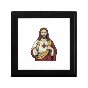 Sacred Heart Jesus Vintage Engraving Vector Art_1 Gift Box