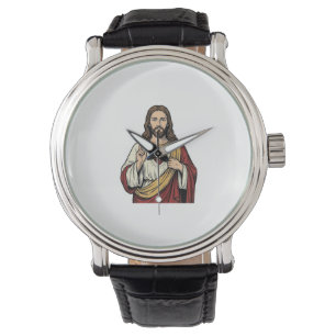Sacred Heart Jesus Vintage Engraving Vector Art_1 Watch