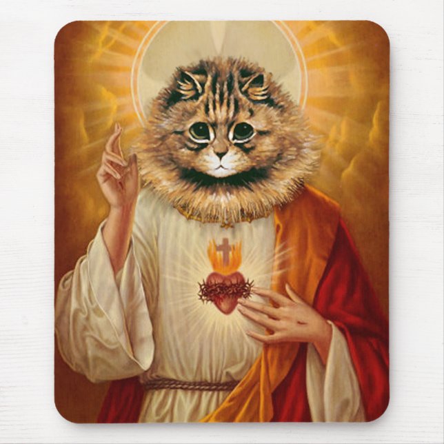 Sacred Heart Kitty Mousepad (Front)