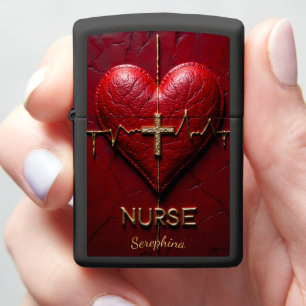 Sacred Heart Lifeline Nurse Cross Symbol Zippo Lighter